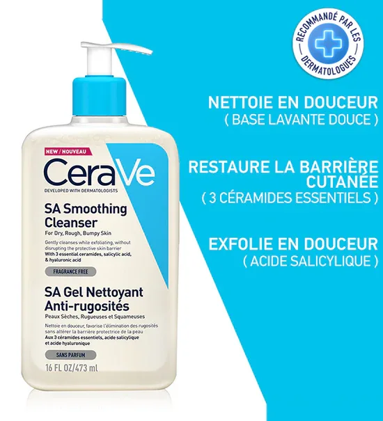 CeraVe SA Gel Nettoyant Anti-Rugosités 473ml