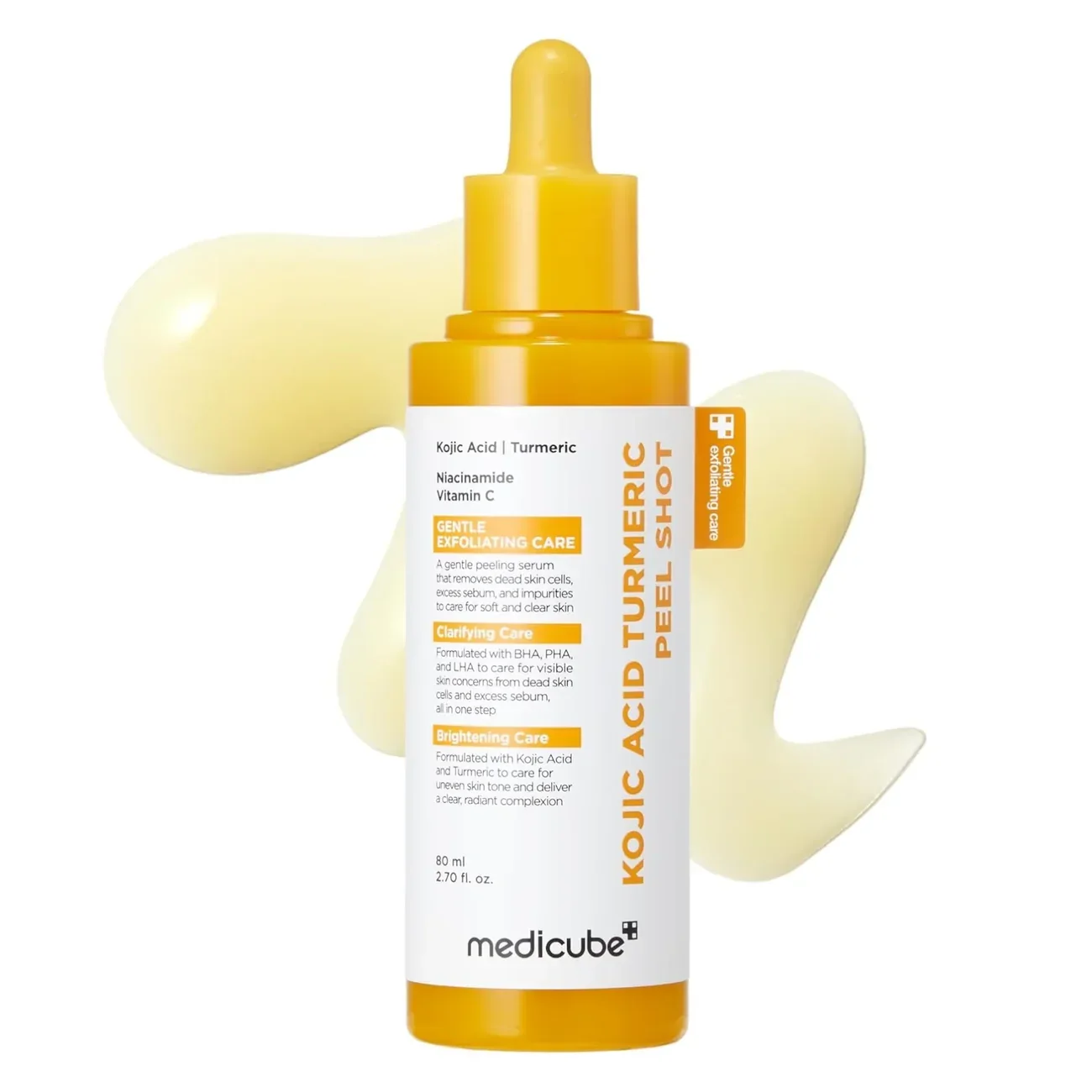 مقشر كوجيك أسيد والكركم لتجديد وتفتيح البشرة ميديكيوب - Medicube Kojic Acid Turmeric Peel Shot 80ml