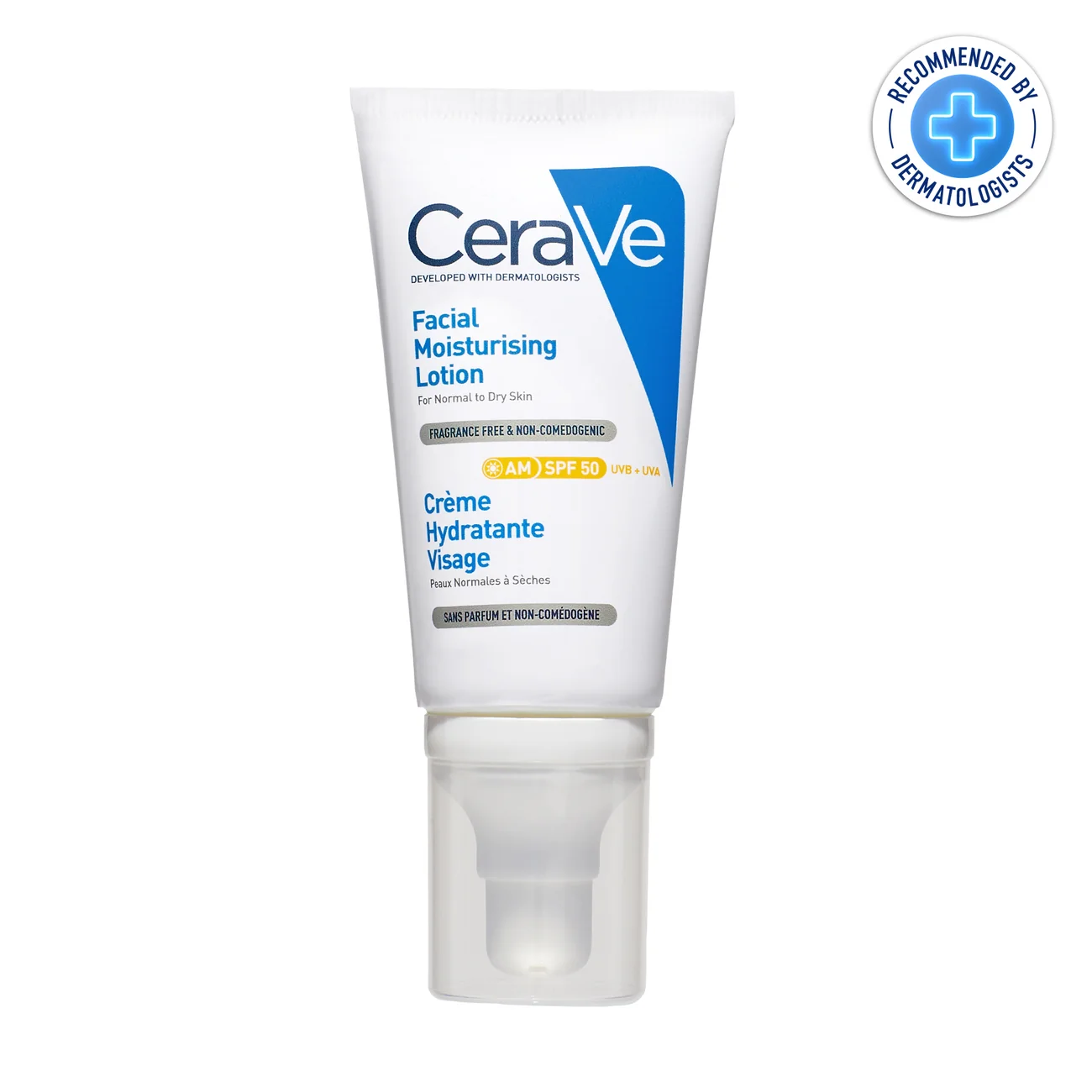 CeraVe Crème Hydratante Visage SPF 50 Peaux Normales à Sèches 52ml