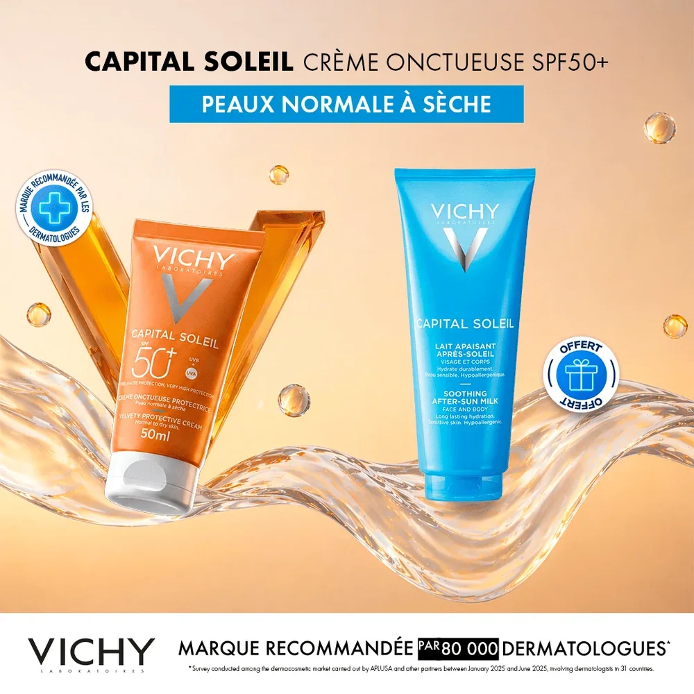Vichy Capital Soleil Crème Onctueuse SPF50+ + Après-Soleil 100ml Offert