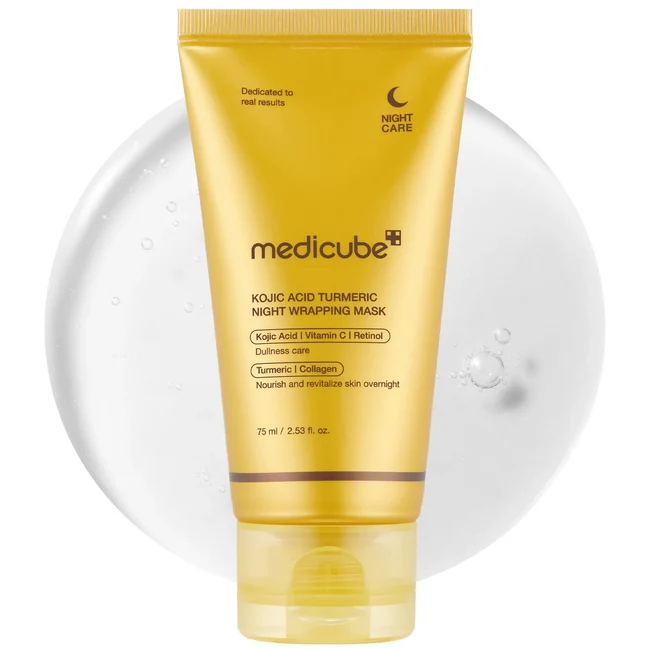 ماسك كوجيك أسيد والكركم الليلي المغلف للبشرة ميديكيوب - Medicube Kojic Acid Turmeric Night Wrapping Mask 75ml