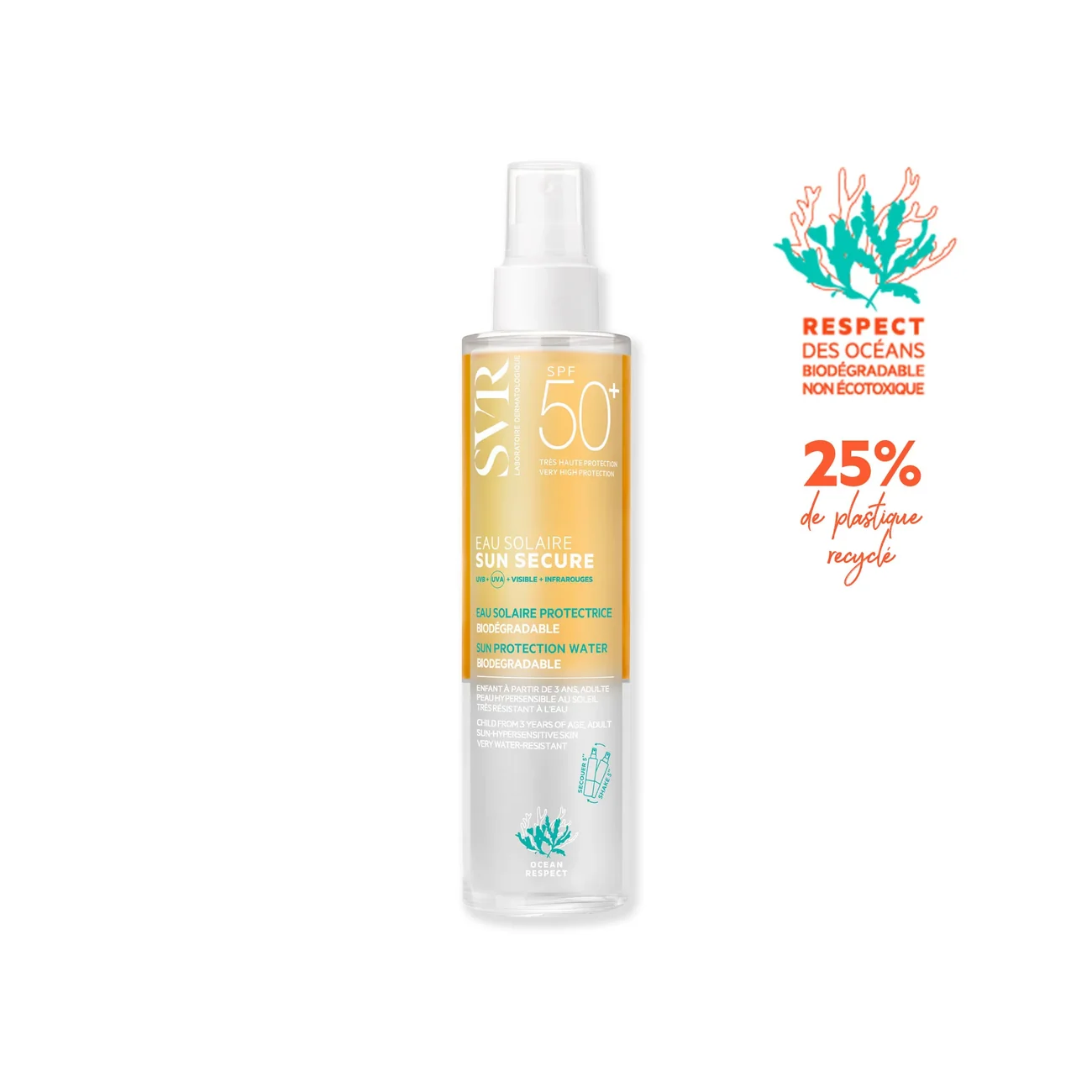 SVR Sun Secure Eau Solaire Bi-Phase Invisible SPF50+ 200ml