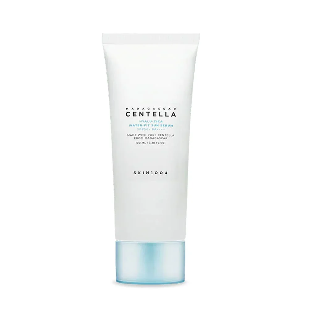 واقي الشمس المائي سنتيلا هيالو سيكا سكين 1004 بحجم عائلي - SKIN1004 Madagascar Centella Hyalu-Cica Water-Fit Sun Serum SPF50+ 100ml