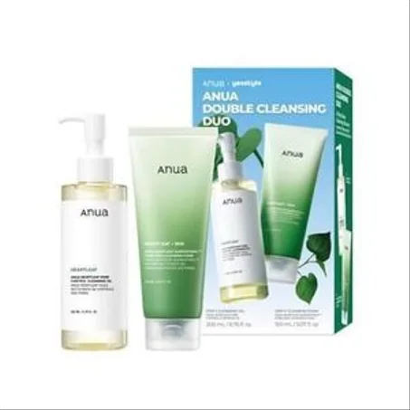 باك التنظيف المزدوج الكوري الأصلي أنوا - Anua Duo Double Nettoyage (Cleansing Oil 200ml + Cleansing Foam 150ml)