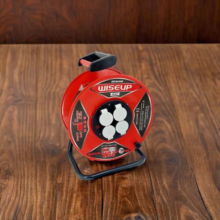 WISEUP Enrouleur de câble 25m (2,5m²) / 50m