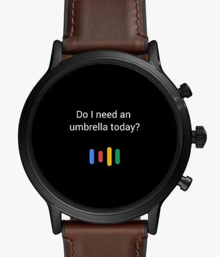 ساعة ذا كارليل اتش ار الذكية الرقمية للرجال بمينا بالوان متعددة وسوار جلدي من فوسيل - FTW4026، بني