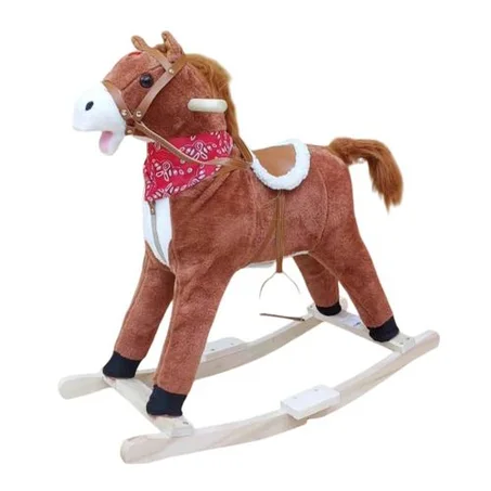 Mon Bebe Cheval à Bascule Enfant avec Musique – Siège Rembourré & Peluche Douce 4–8 Ans