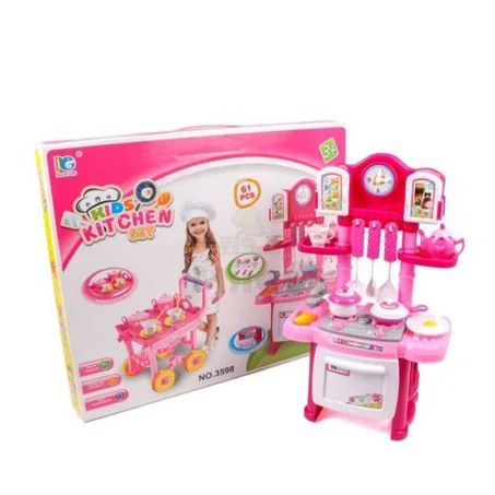 Mon Bebe Cuisine Enfant 49 Pièces avec Chariot à Thé – Jeu de Rôle Complet et Amusant