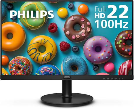 Philips - Monitor Full HD de 22 pulgadas (1920 x 1080), frecuencia de actualización de 100 Hz, VESA, HDMI x1, VGA x1, modo LowBlue, sincronización adaptativa, garantía de reemplazo por adelan