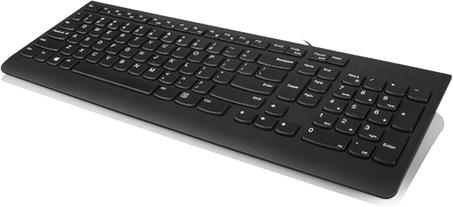 Lenovo Teclado USB 300, con cable, inclinación ajustable, ergonómico, Windows 7/8/10, GX30M39655, negro