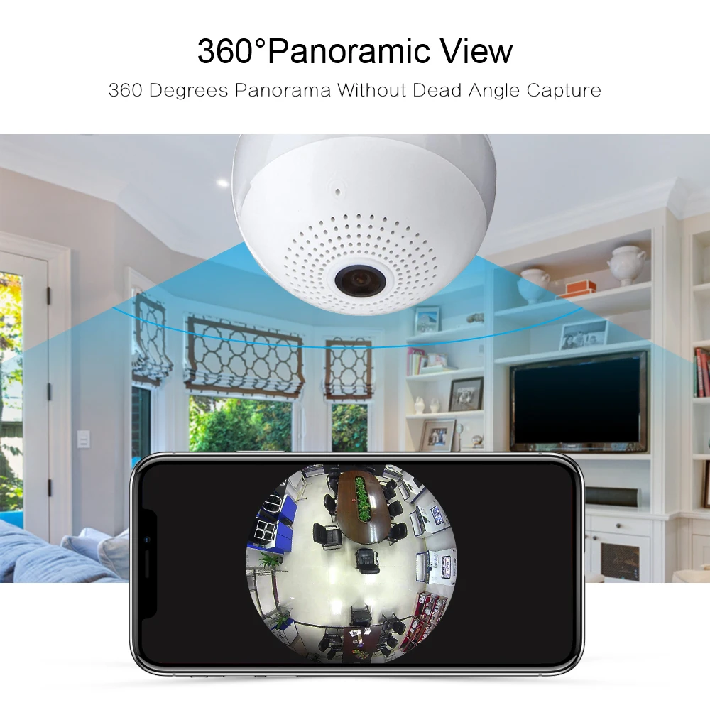 Caméra WiFi Lampe 360° Full HD : Sécurité intelligente