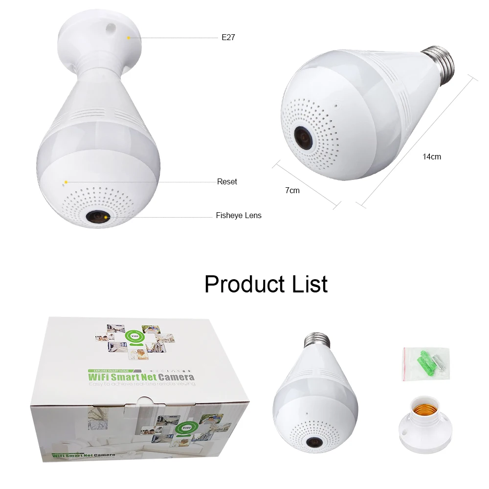 Caméra WiFi Lampe 360° Full HD : Sécurité intelligente