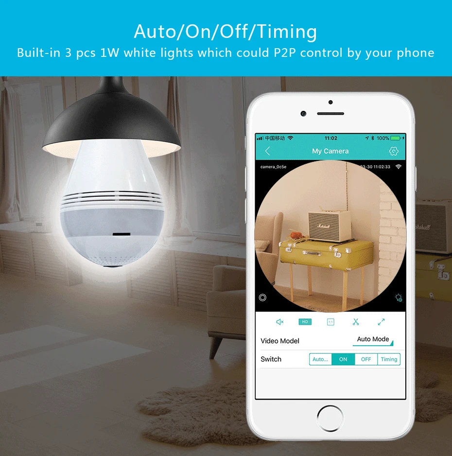 Caméra WiFi Lampe 360° Full HD : Sécurité intelligente