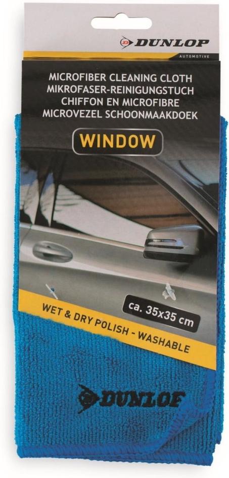 Le tissu de nettoyage de vitres de Dunlop Microfiber- Glas- Blauw 35x 35 CM