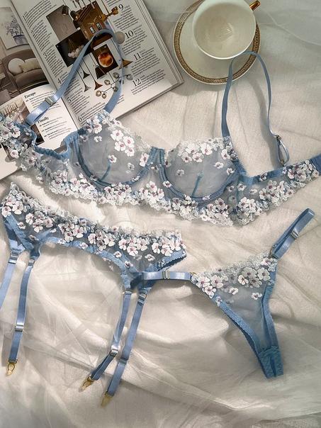 Fleur in Blue Lingerie