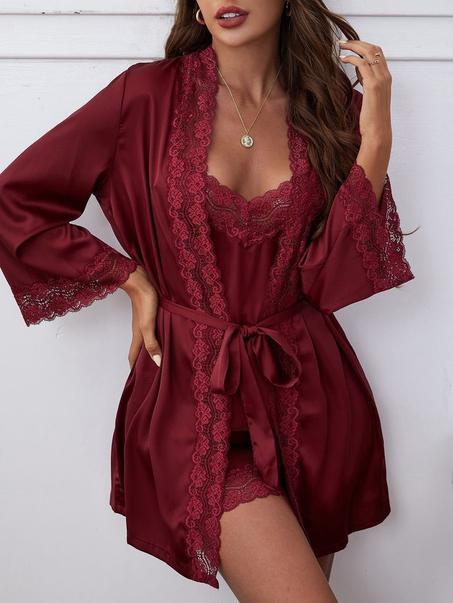 Burgundy & Lace Pyjama