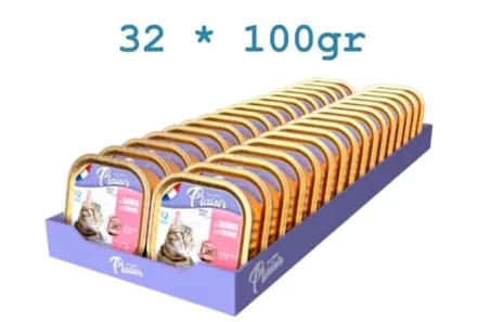 (32PCS)  ( حوت /لحم/ دجاج ) g100 اكل القطط