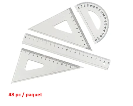 ( 48PCS)مسطرة - متلث - نصف دائرة