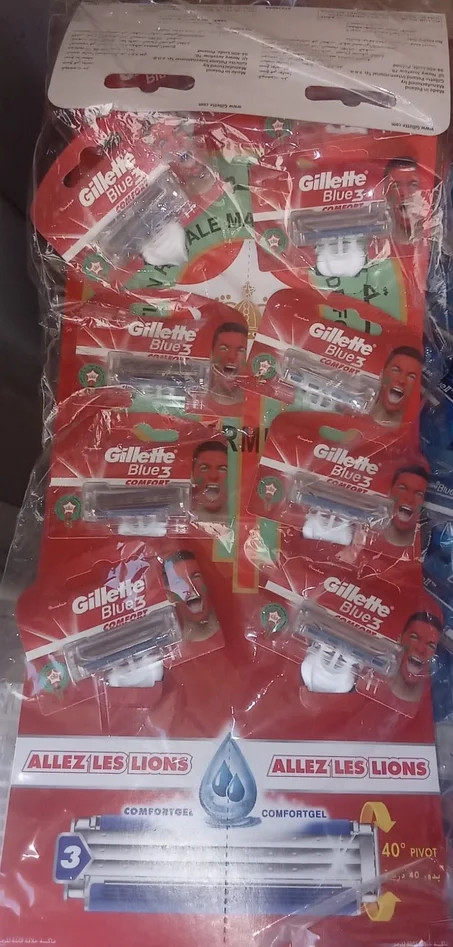 (10 PCS)جيليت بلو3 حمرة