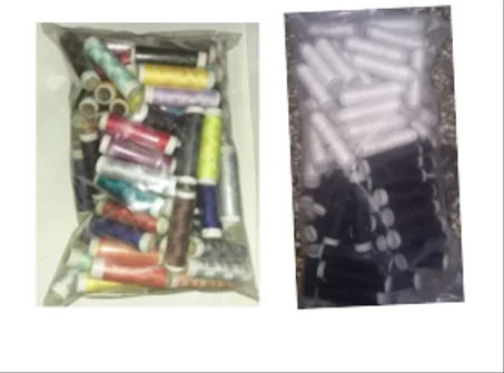 خيط ألوان/ابيض وكحل