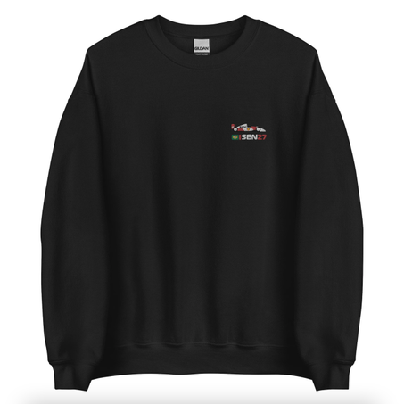 Sweat capuche de la legende Ayrton Senna avec sa monoplace