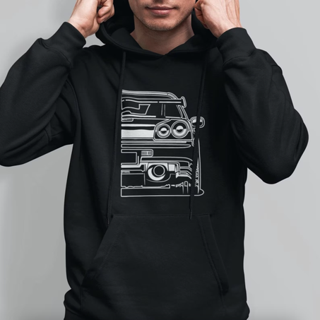 Sweat à capuche de la légende des voitures japonaises la R34