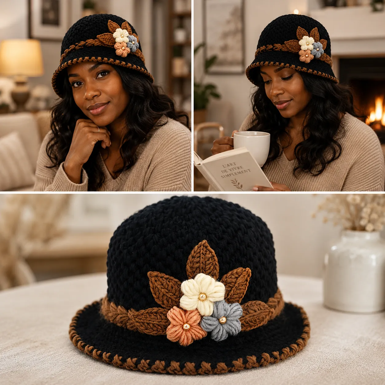 Chapeau Fleuri Élégant Et Confortable
