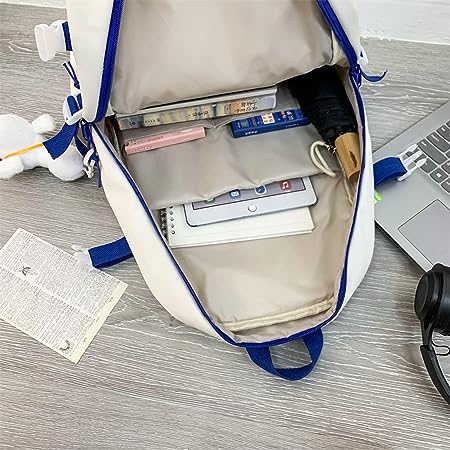 backlux707 شنطة مدرسية بسعة كبيرة، النسخة الكورية، حقيبة ظهر للطلاب الثانوية والجامعيين للجنسين