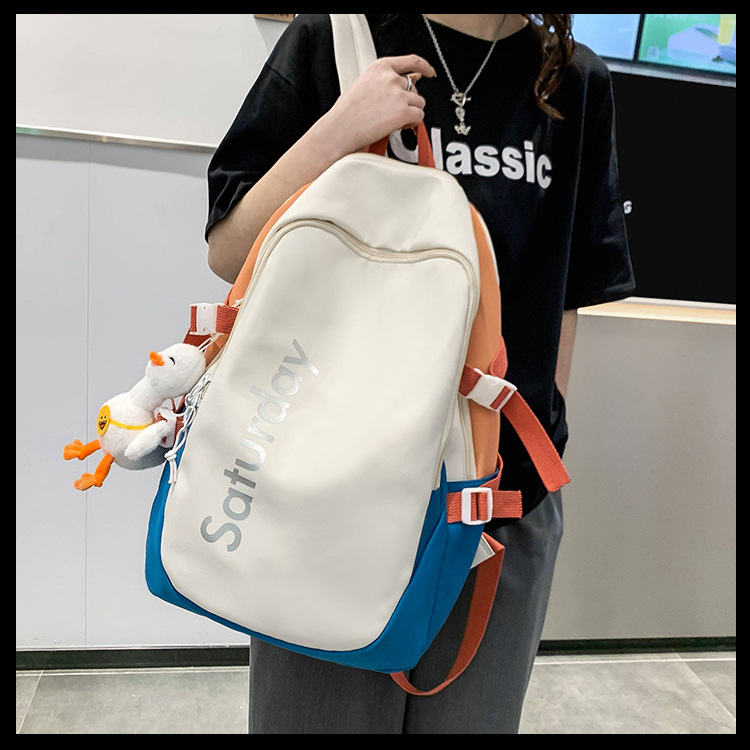 backlux707 شنطة مدرسية بسعة كبيرة، النسخة الكورية، حقيبة ظهر للطلاب الثانوية والجامعيين للجنسين