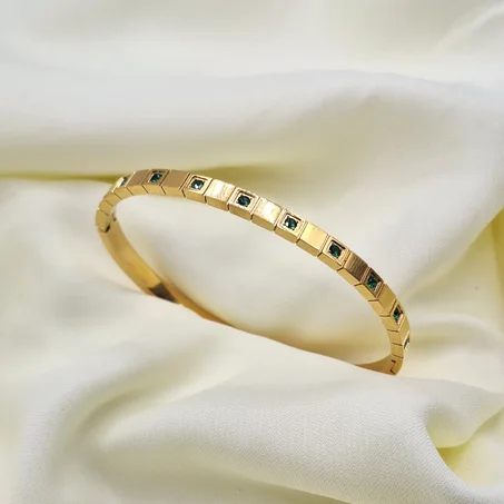 Bracelet émeraude verte