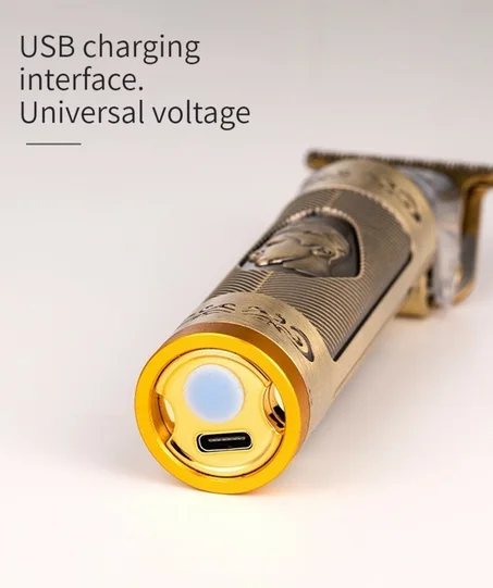 ماكينة حلاقة رجالية فاخرة بنقوش ذهبية