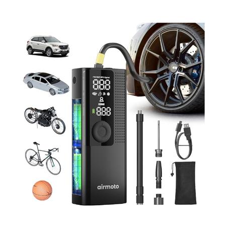 منفاخ إطارات محمول ذكي مع شاشة رقمية وضوء ليد