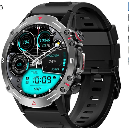 ساعة ذكية اموليد، 1.43 بوصة للرجال مع تصنيف ىP68