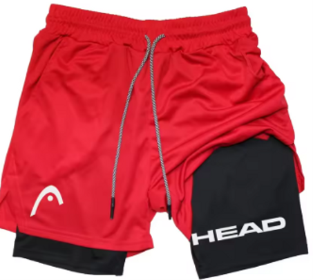 شورت جري للرجال للياقة البدنية وتدريبات الصالة الرياضية 2 في 1