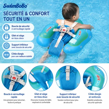 Bouée gonflable d'été avec pare-soleil pour bébés et enfants
