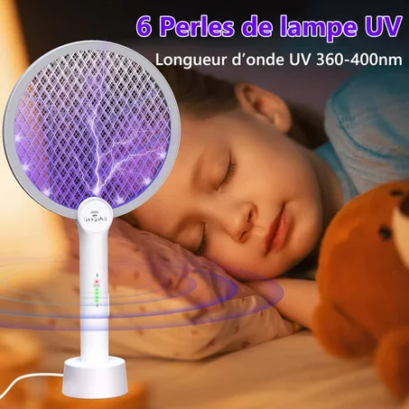 Raquette Électrique Anti-Moustiques Extensible – Puissance & Précision Totale