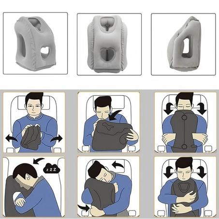 Oreiller de Voyage Gonflable Premium : Confort Exceptionnel pour le Cou, le Dos et les Lombaires