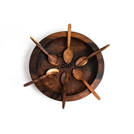 qasria noyer :  35 cm  avec 4 cuilleres
