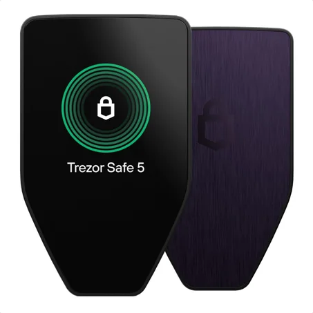 Trezor Safe 5 - Crypto Hardware Wallet with Secure Element & Passphrase, Color Touchscreen