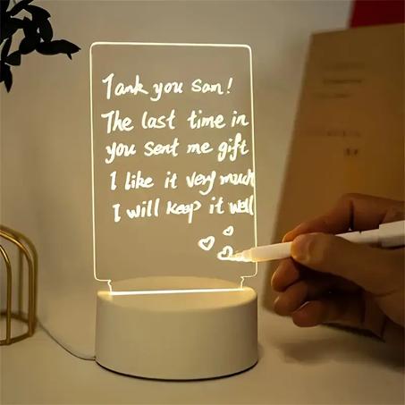 Lampe LED 3D USB + stylo – Message lumineux.
