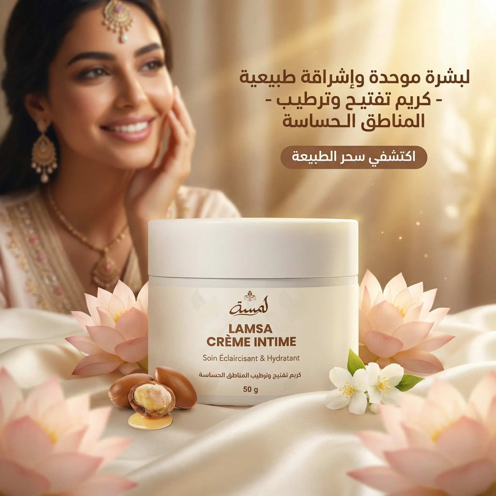 💖 كريم لمسة لتفتيح  وترطيب المناطق الحساسة: