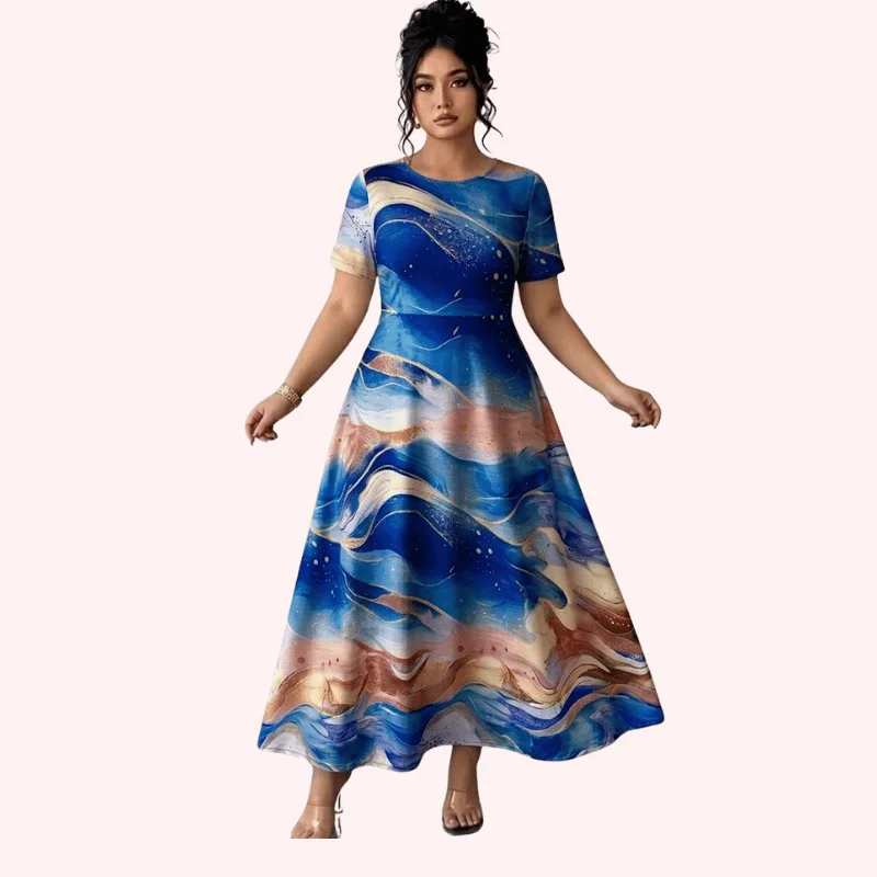 ـ Maxi Dress الجديدة بلمسة رخامية
