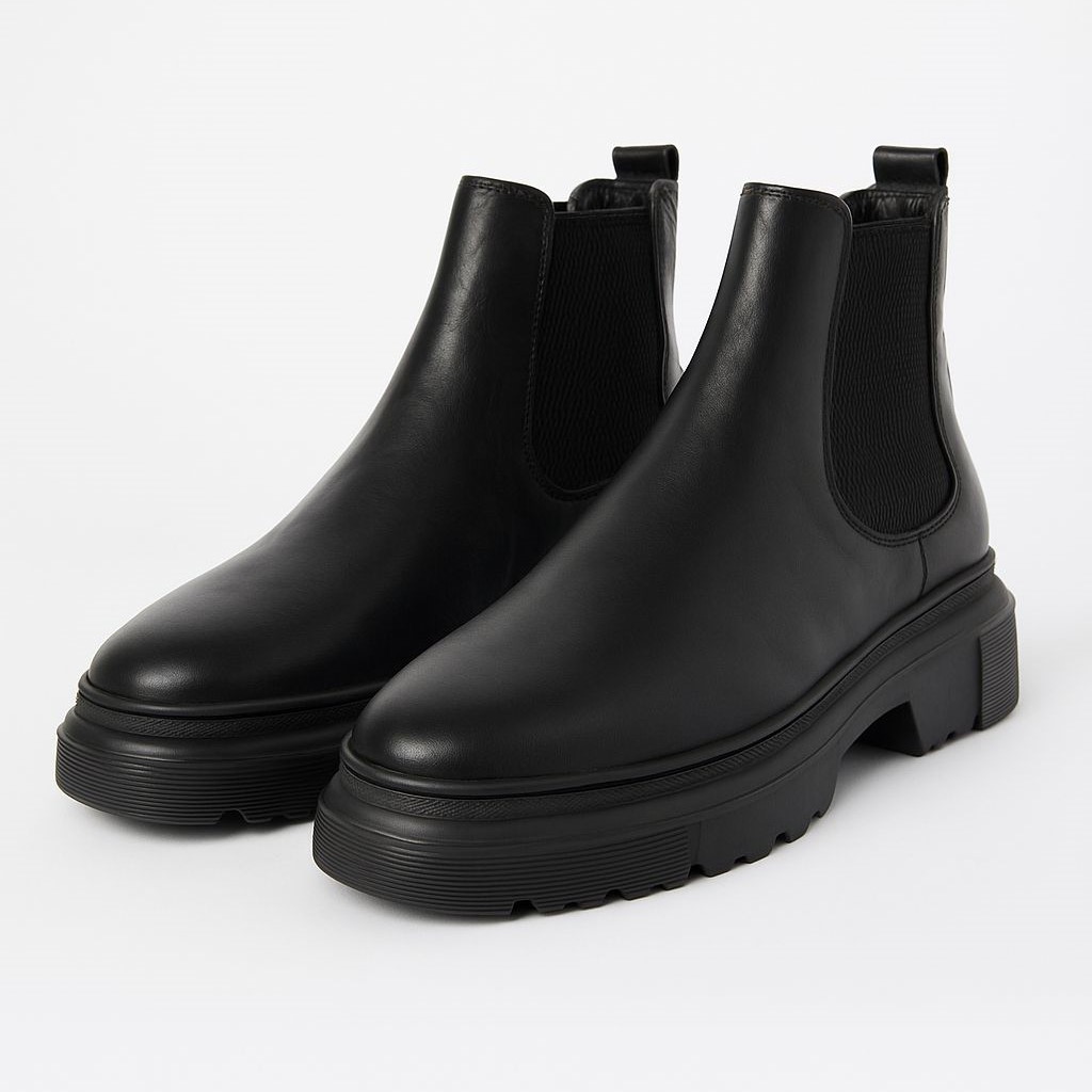 Boots Homme en Cuir Noir BT1008