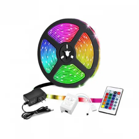 LED RGB شريط ضوئي لاصق, 5 أمتار, بجميع الألوان مع جهاز الحكم عن بعد