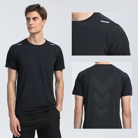 T-Shirt de Sport à Séchage Rapide pour Homme, Haut Respirant de Course, Fitness, d'Entraînement, Jogging, Vêtement Décontract
