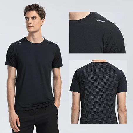 T-Shirt de Sport à Séchage Rapide pour Homme, Haut Respirant de Course, Fitness, d'Entraînement, Jogging, Vêtement Décontract