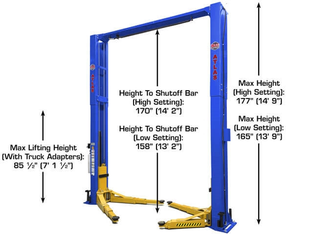 Atlas® Platinum PVL-12 ALI Certified 2 Post Lift 12,000 lbs