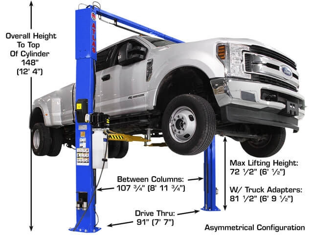 Atlas® Platinum PVL-10 ALI Certified Adj Height 2 Post Lift 10,000 lbs