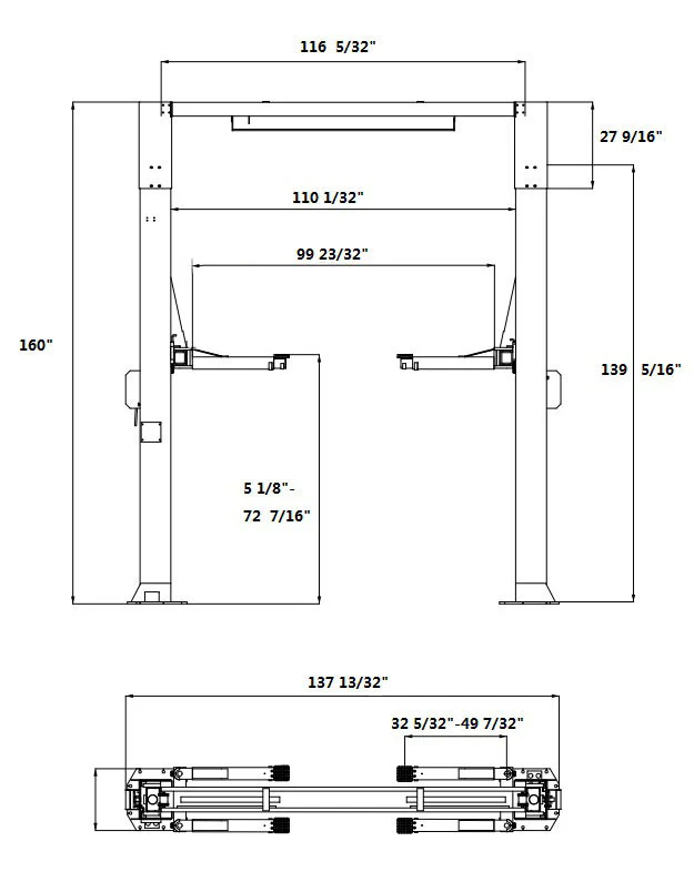 APlusLift 12,000LB 2-Post Overhead Single Release Direct Drive Car Lift with 3 Year Warranty - HW-12HD