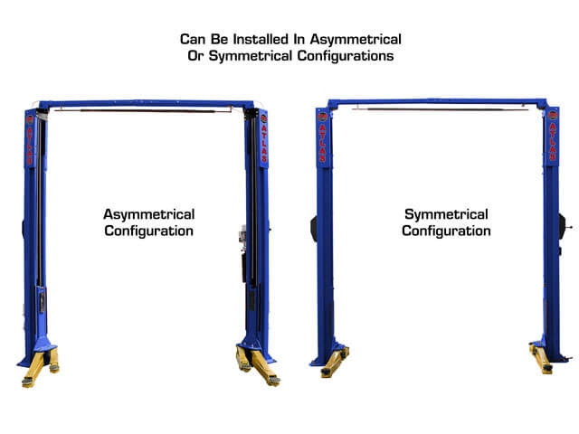 Atlas® Platinum PVL-10 ALI Certified Adj Height 2 Post Lift 10,000 lbs